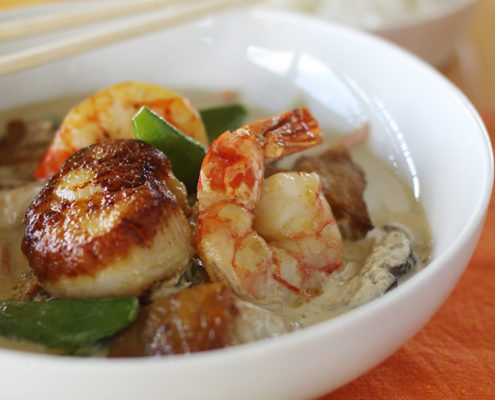 Seafood Curry with scallops & shrimp